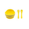 Imagen de Plato bowl con ventosa y cubiertos de silicona, en bolsa varios colores