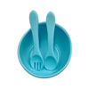 Imagen de Plato bowl con ventosa y cubiertos de silicona, en bolsa varios colores