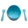 Imagen de Plato bowl con ventosa y cubiertos de silicona, en bolsa varios colores