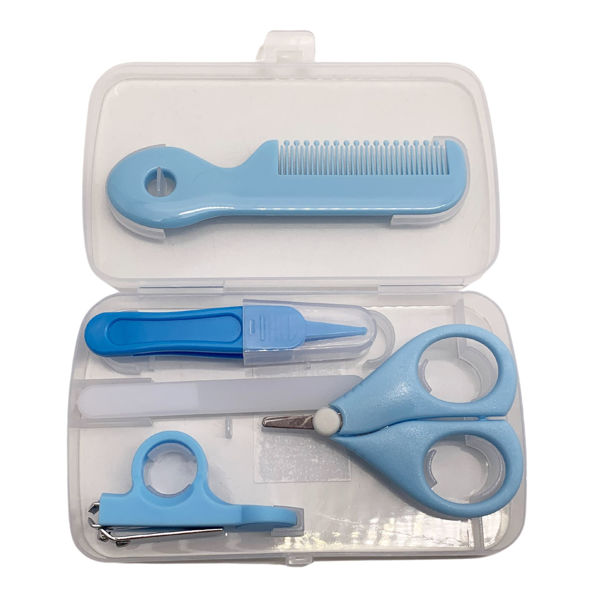 Imagen de Set de manicuría para bebé, 5 piezas, en caja de plástico varios colores