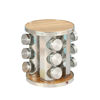 Imagen de Especieros de vidrio x12, con soporte de metal y madera, en caja