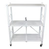 Imagen de Mueble estantería de metal plegable con ruedas, 3 estantes BLANCO en caja