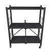 Imagen de Mueble estantería de metal plegable con ruedas, 3 estantes BLANCO en caja