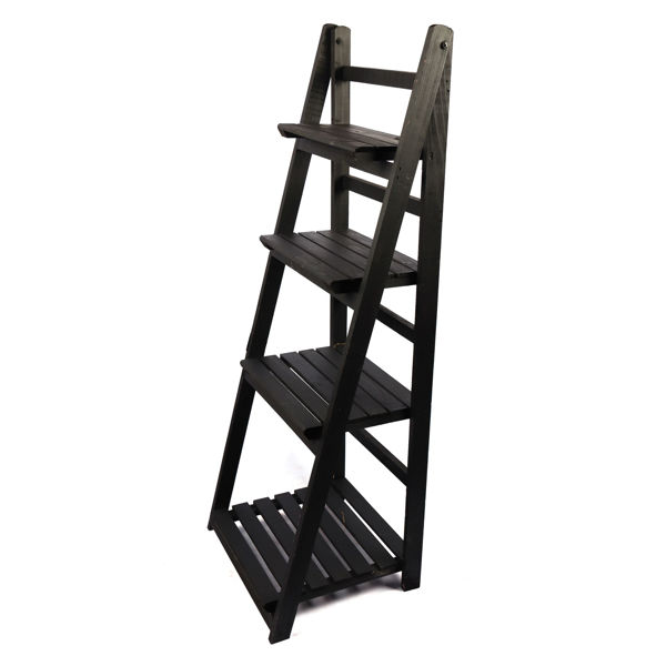 Imagen de Mueble estantería de madera plegable, 4 estantes NEGRO varios colores