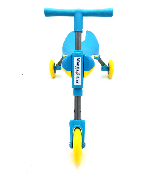 Imagen de Triciclo plegable de metal CELESTE, sin pedales, en caja