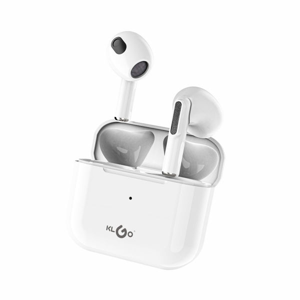 Imagen de Auriculares inalámbricos Bluetooth V5.3 TRUE, con cargador, color blanco, KLGO en caja