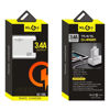 Imagen de Cargador con 2 entradas USB carga rápida, 2 colores, KLGO en caja