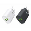 Imagen de Cargador con 2 entradas USB carga rápida, 2 colores, KLGO en caja