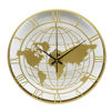 Imagen de Reloj de pared redondo 40cm, mapamundi de metal calado, 2 colores