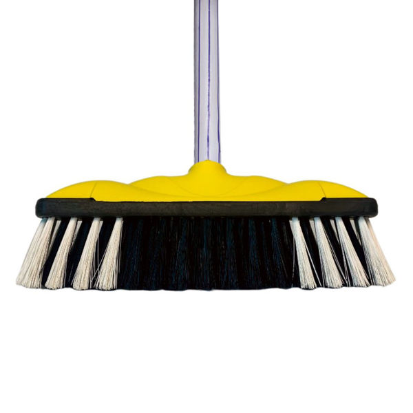 Imagen de Escobillón cepillo inclinado mango de madera amarillo