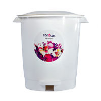 Imagen de Papelera de plástico 12L con pedal, blanco