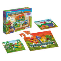 Imagen de Puzzle de madera, 8/15/30 piezas, 3 diseños dinosaurios XALINGO en caja