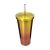 Imagen de Vaso con sorbito, de acero inoxidable 600ml, en caja varios colores