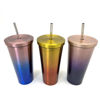 Imagen de Vaso con sorbito, de acero inoxidable 600ml, en caja varios colores