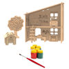 Imagen de Puzzle de madera, 3D casita para pintar con témperas, XALINGO en caja