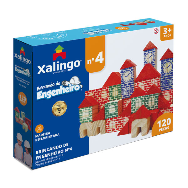 Imagen de Bloques de madera, 120 piezas, XALINGO en caja