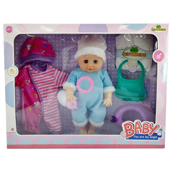 Imagen de Bebote, hace pis, con mamadera y accesorios, 33cm, en caja