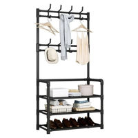 Imagen de Mueble perchero con zapatera de metal, en caja