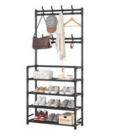 Imagen de Mueble perchero con zapatero de metal, en caja