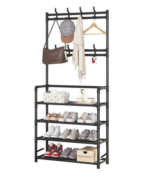 Imagen de Mueble perchero con zapatero de metal, en caja