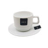 Imagen de Taza de vidrio opal con plato 190ml, línea ARIA, CAJA x36