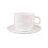 Imagen de Taza de vidrio opal con plato 190ml, línea ARIA, CAJA x36