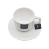 Imagen de Taza de vidrio opal con plato 190ml, línea ARIA, CAJA x36