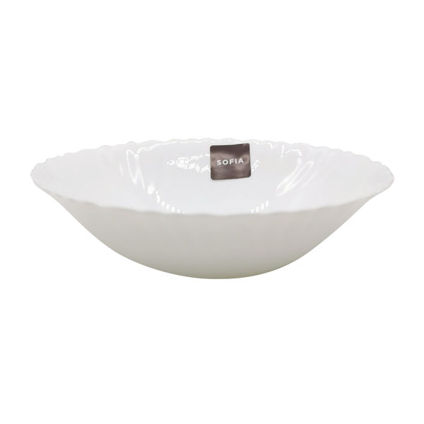 Imagen de Plato vidrio opal hondo, línea SOFIA, CAJA x36
