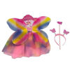Imagen de Disfraz pollera, alitas y accesorios mariposa, multicolor en bolsa