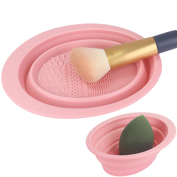 Imagen de Limpiador de brochas bowl de silicona plegable, varios colores en bolsa