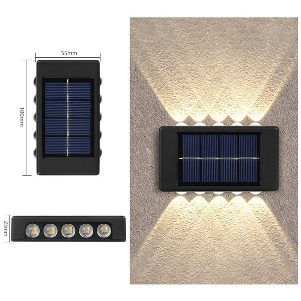 Imagen de Farol de pared solar 10led x2, luz en 2 direcciones en caja