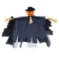 Imagen de Adorno espantapájaros calabaza para colgar en bolsa
