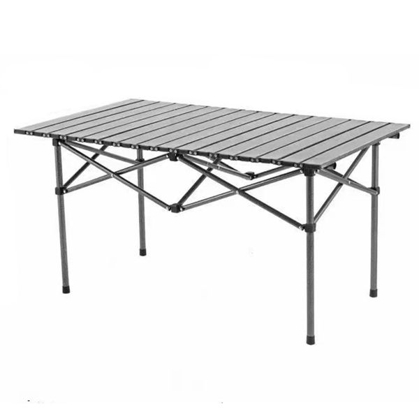 Imagen de Mesa rectangular enrollable de aluminio pintado plegable, portátil, en bolsa varios colores