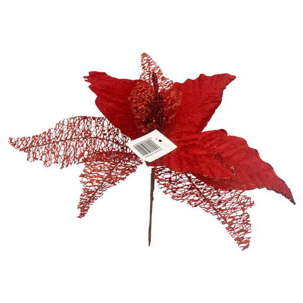 Imagen de Adorno rama con flor, estrella federal, en bolsa PACKx12 varios colores