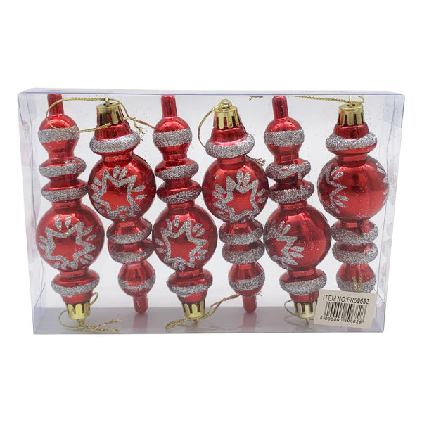 Imagen de Adorno navideño gota x6, en caja de PVC