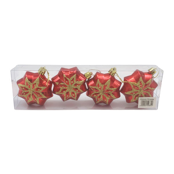 Imagen de Adorno navideño estrellas x4 7cm, en caja