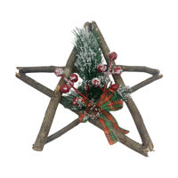 Imagen de Adorno navideño estrella de madera para colgar, en bolsa