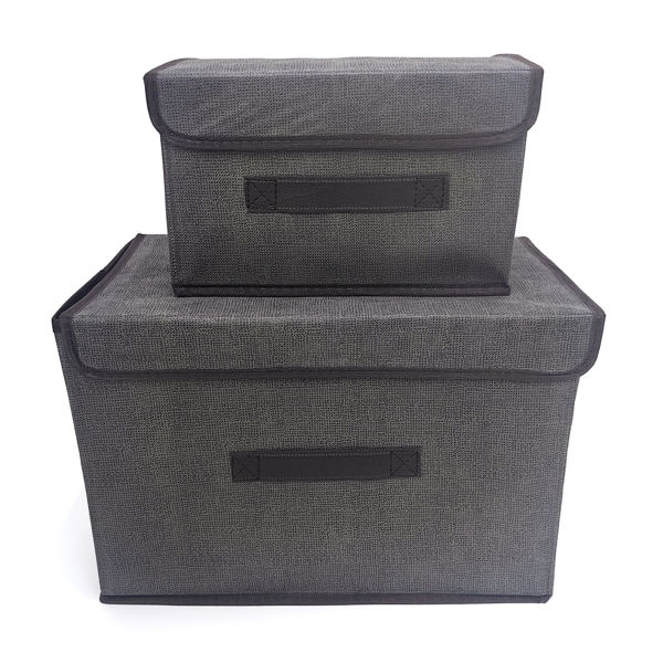Imagen de Caja organizadora de TNT x2, plegables con cierre de velcro, en bolsa