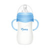 Imagen de Mamadera de plástico 240ml con asas tetina natural boca ancha, en caja, varios colores MOMEASY