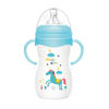 Imagen de Mamadera de plástico 240ml con asas tetina natural boca ancha, en caja, varios colores MOMEASY