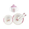 Imagen de Plato bowl vasorbito y cubiertos de melamina, en caja, 2 colores MOMEASY