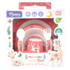 Imagen de Plato bowl vasorbito y cubiertos de melamina, 5 piezas en caja, 2 colores MOMEASY