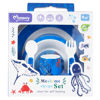 Imagen de Plato bowl vasorbito y cubiertos de melamina, 5 piezas en caja, 2 colores MOMEASY