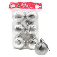 Imagen de Bolas navideñas x6 5cm textura en bolsa, plateadas