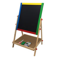 Imagen de Pizarrón doble faz, con marcador, tizas y borrador, en caja