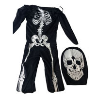 Imagen de Disfraz de calavera, enterito y máscara de tela, en bolsa