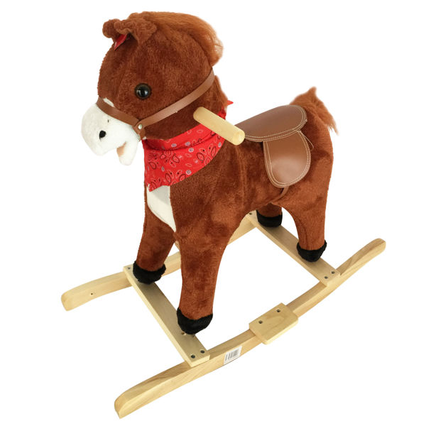 Imagen de Mecedora de madera caballito, chico, con sonido y movimiento, 3AA varios colores