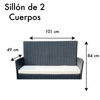 Imagen de Juego de jardín, mesa de vidrio , 1 sofá 2 cuerpos y 2 sofás de 1 cuerpo símil rattan color negro, en caja