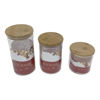 Imagen de Frasco de vidrio x3 con tapa de bambú, 1050/800/550ml, en caja