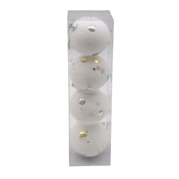 Imagen de Bolas navideñas x4 7cm, en tubo
